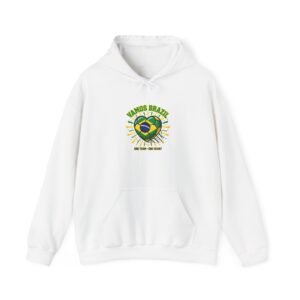 Vamos Brasil Heart Soccer Hoodie | Country Pride, Retro Soccer