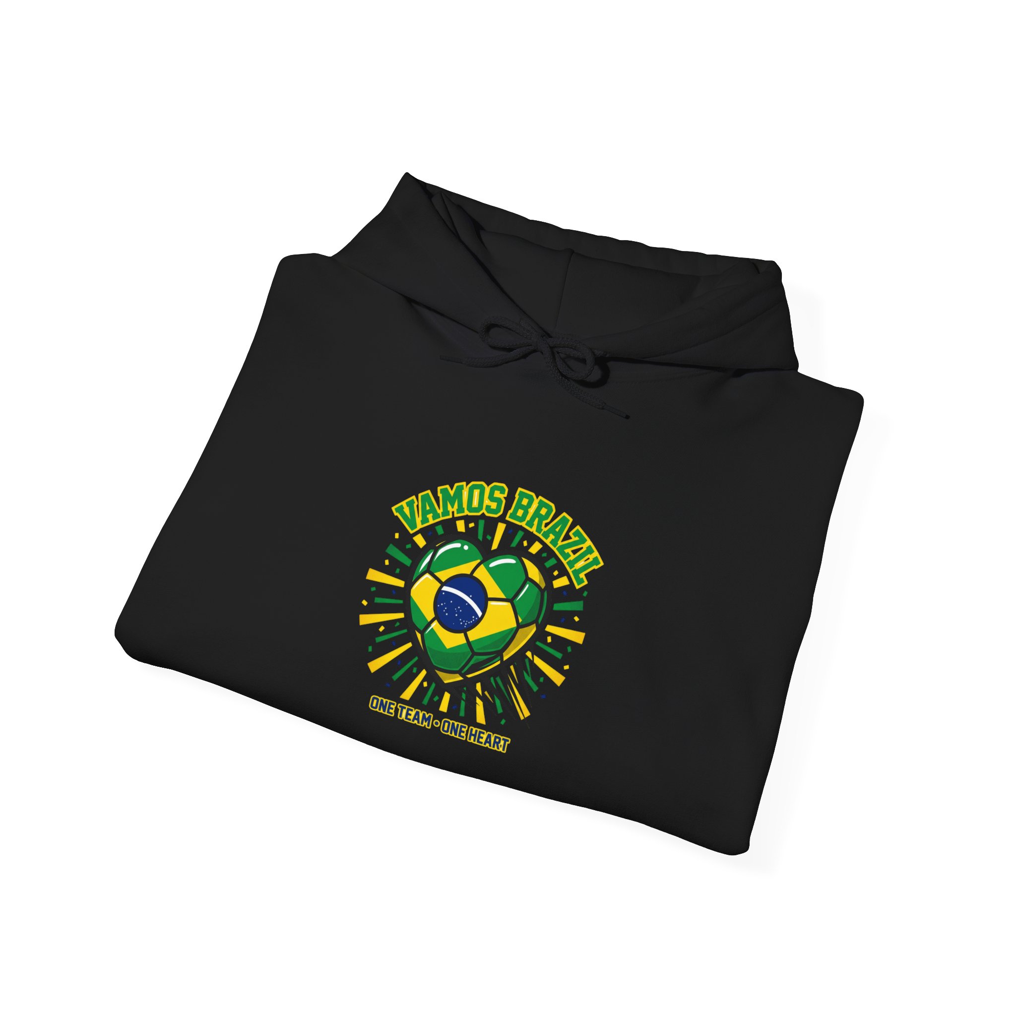 Vamos Brasil Heart Soccer Hoodie | Country Pride, Retro Soccer - Image 8
