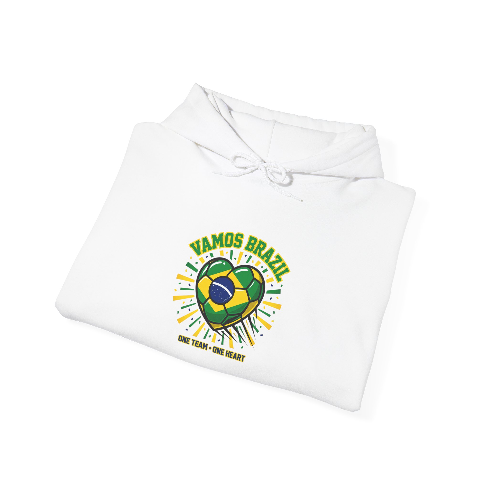 Vamos Brasil Heart Soccer Hoodie | Country Pride, Retro Soccer - Image 4