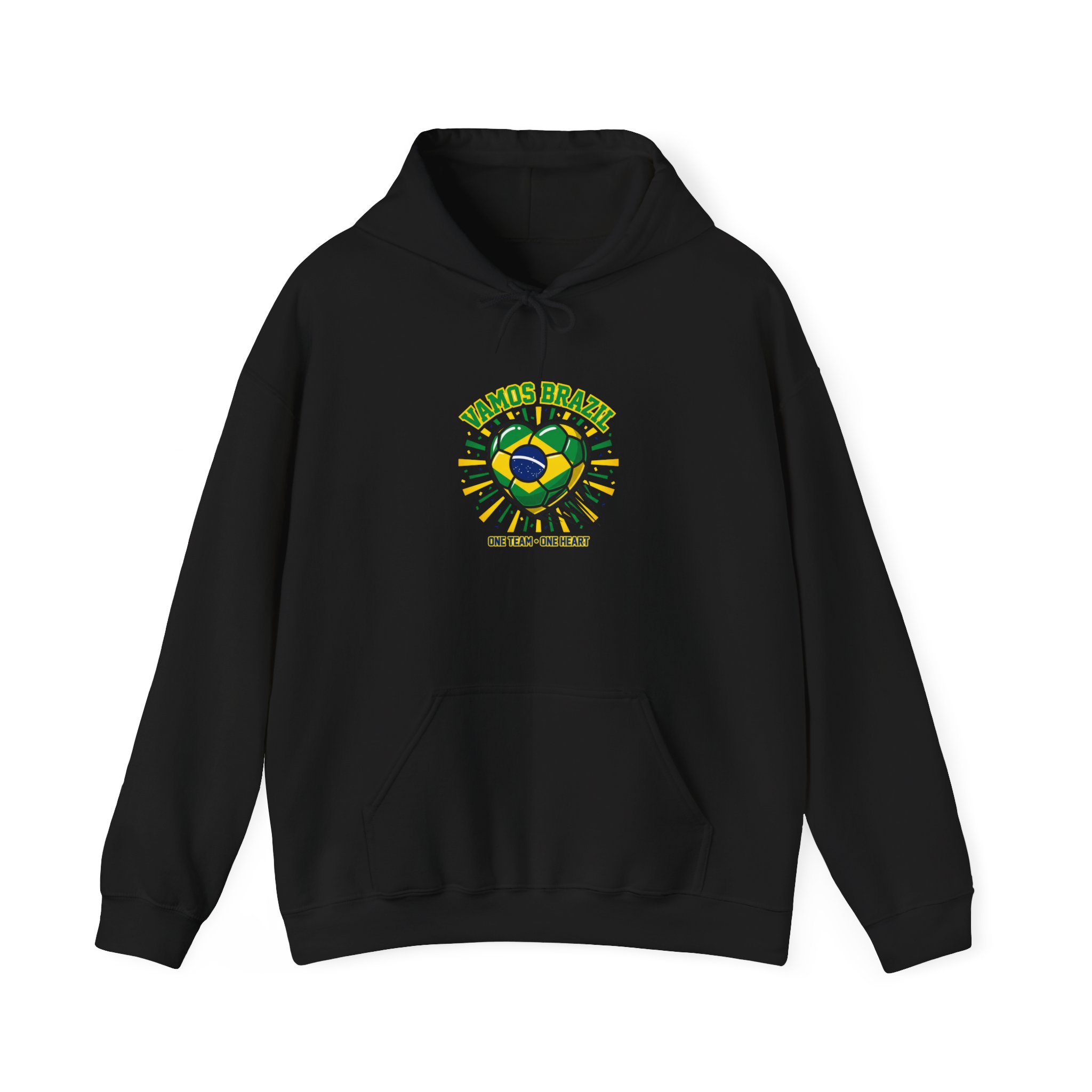 Vamos Brasil Heart Soccer Hoodie | Country Pride, Retro Soccer - Image 5
