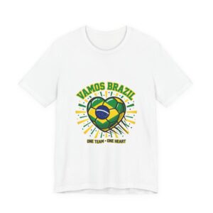 Vamos Brazil Heart Soccer Tee | Country Pride, Retro Soccer